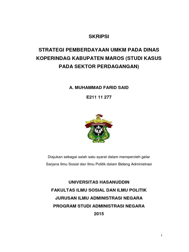 Skripsi Pemberdayaan Umkm