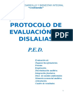 PED. Protocolo de Evaluacion de Dislalias