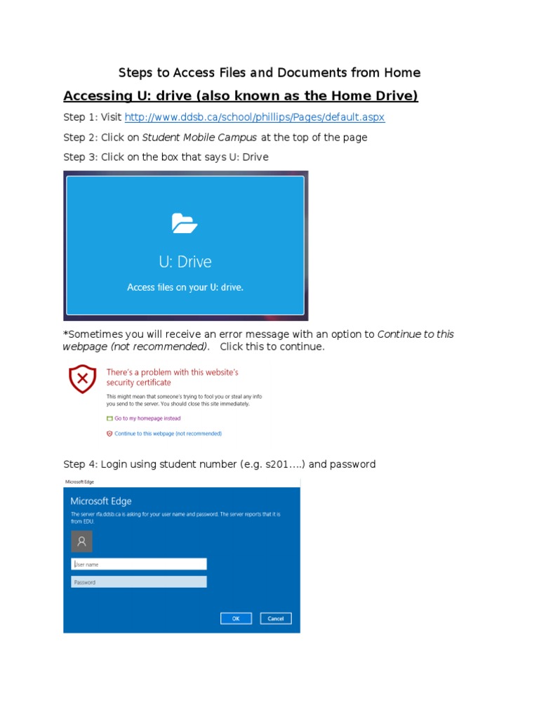 Steps To Access Files and Documents From Home | PDF | Business