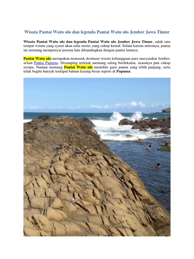 Wisata Pantai Watu Ulo Dan Legenda Pantai Watu Ulo Jember