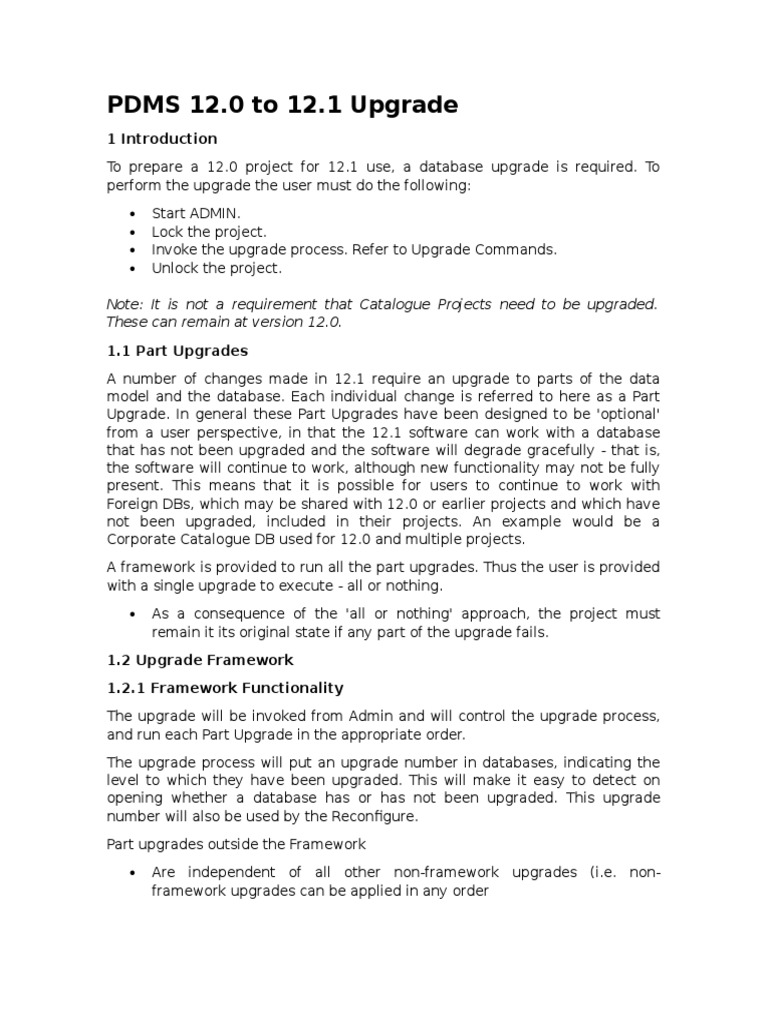Actualizar PDMS 12.0 To 12.1 | PDF | Character Encoding | Databases