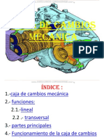 Curso Caja Cambios Mecanica Funciones Tipos Lineal Transversal Partes Componentes Mecanismos Funcionamiento Fallas PDF