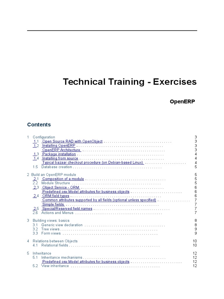 OpenERP Technical Training Guide | PDF | Object (Computer Science ...