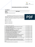 Cuestionario de Evaluacion de Autoestima