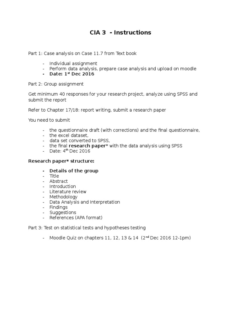 CIA 3 Instructions | PDF | Teaching Methods & Materials