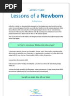 Lessons of a Newborn