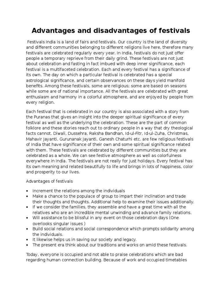 holi festival advantages and disadvantages