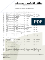 Uffah Cademy: Test Mcqs - Math Objective Part Class: 6 Q.1 Choose The Correct Answer and Circule The Right Option 10