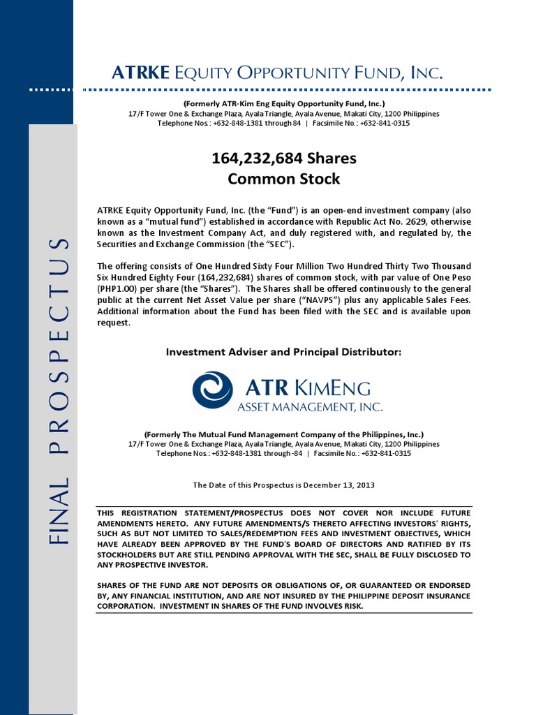 ATRKE Equity Opportunity Fund Prospectus | PDF | Investment Fund | Stocks