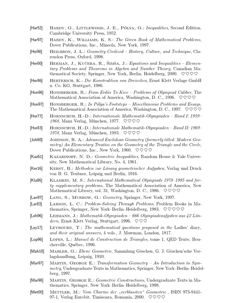 Mathematical Literature References | PDF