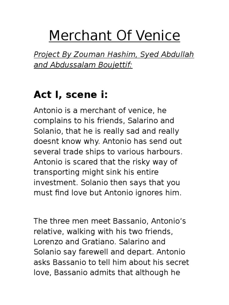 Merchant of Venice HW | PDF | The Merchant Of Venice | Loans