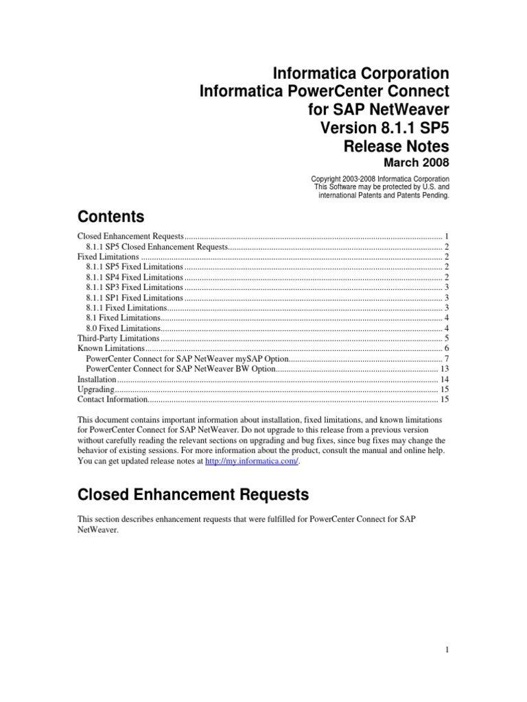 Informatica PowerCenter Connect Ver 8.1 | PDF | Parameter (Computer ...