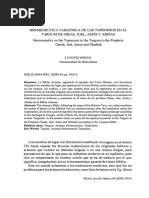 Luis Díez Merino, Hermeneútica Targúmica de Los Topónimos en El Targum de Oseas, Joel, Amós y Abdías