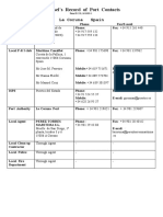 Vessel's Record of Port Contacts: Port La Coruna Spain