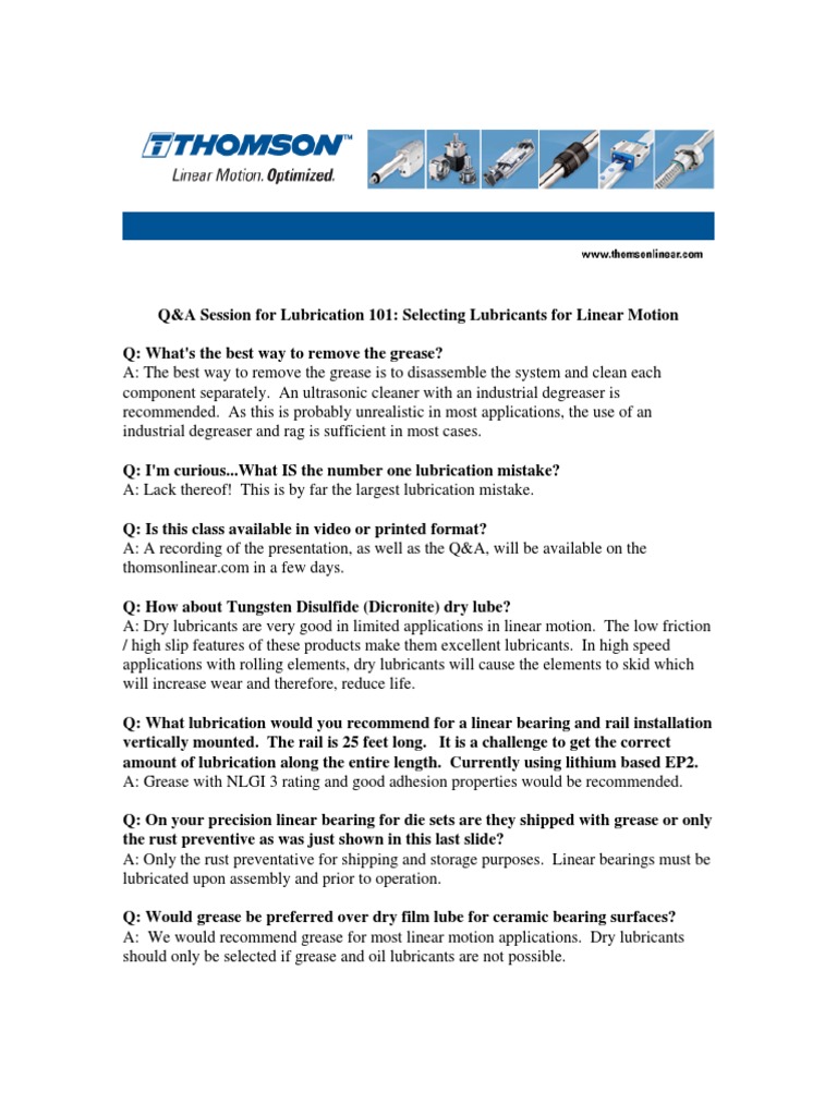 QA NA Lubrication 101 PDF Bearing (Mechanical) Lubricant