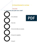 Club Questionnaire Survey