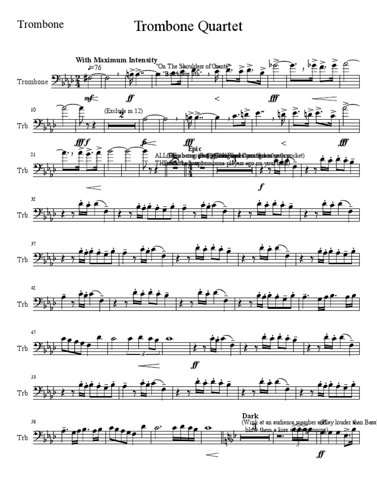 Trombone Quartet Sheet Music PDF | PDF