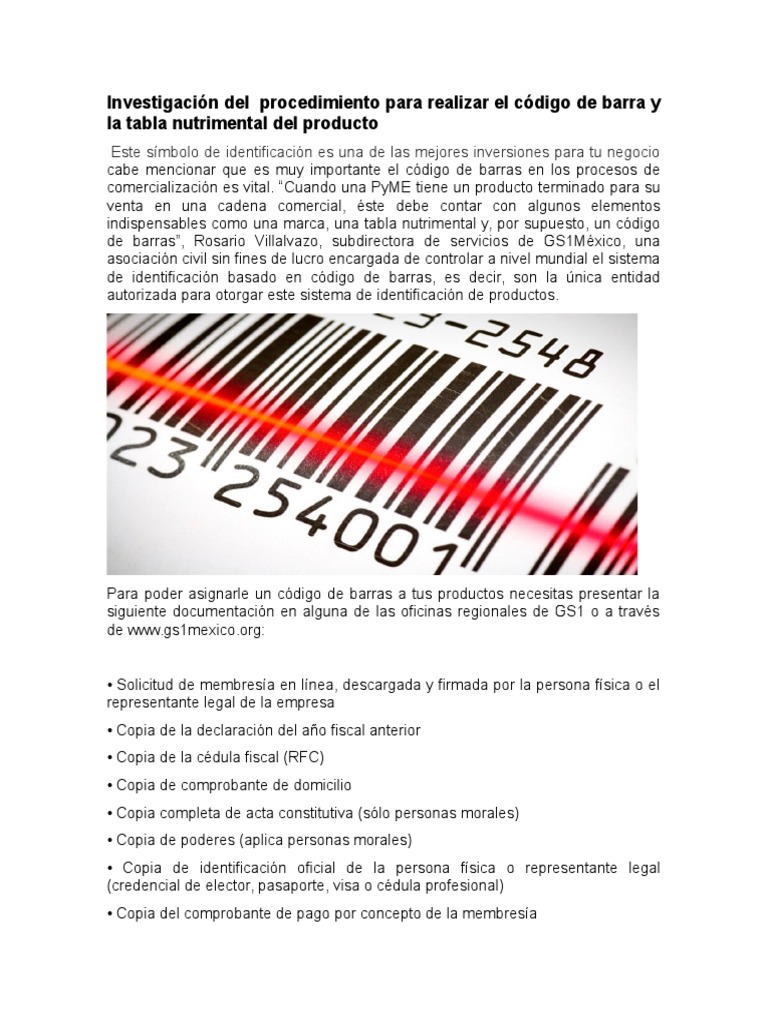 Codigo de Barra | PDF | Código de barras | Pequeñas y medianas empresas
