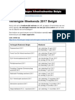 Verlengde Weekends 2017 Belgie - Exacte datums op kalender