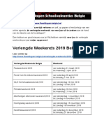 Verlengde Weekends Belgie - Exacte datums op kalender