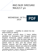 Muhammad Nur Siregar/ MALE/17 Yo: Wednesday, 18 TH June 2014