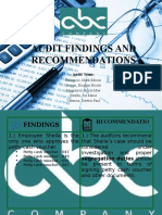 Audit Findings and Recommendations Com Aud