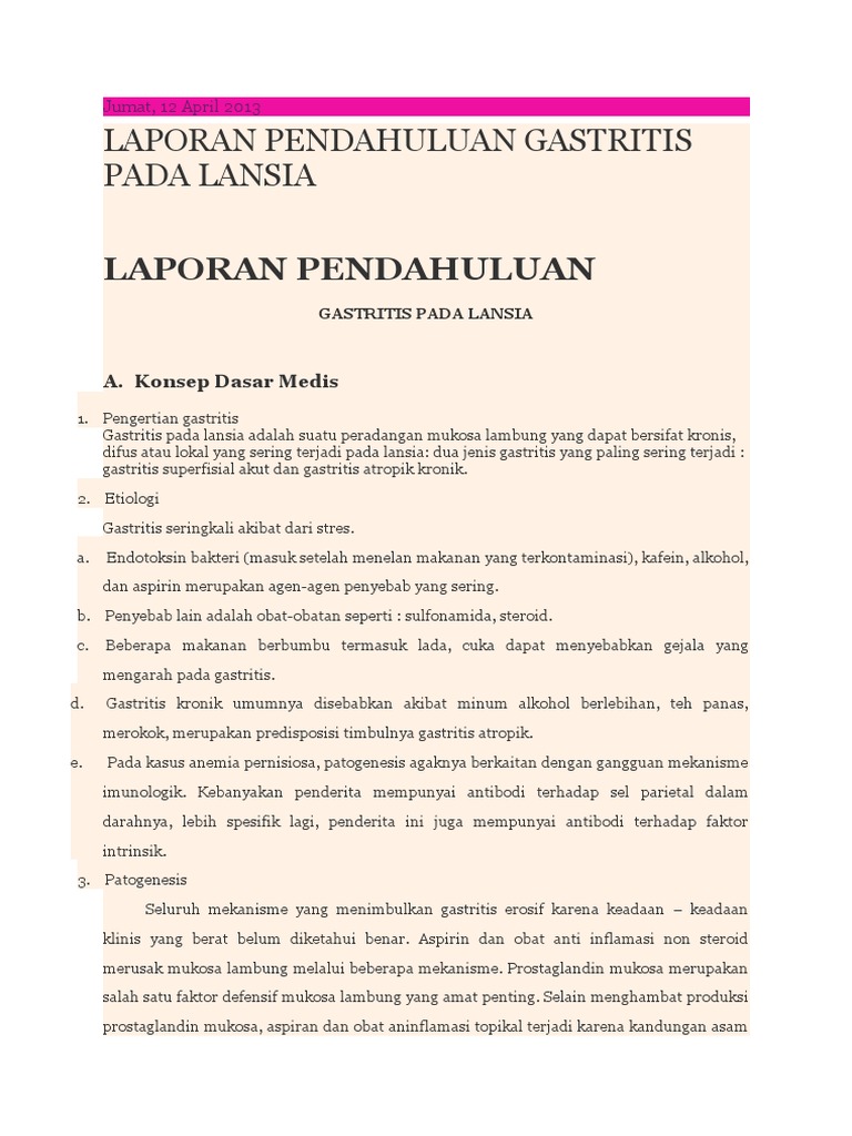 Askep Gerontik Gastritis