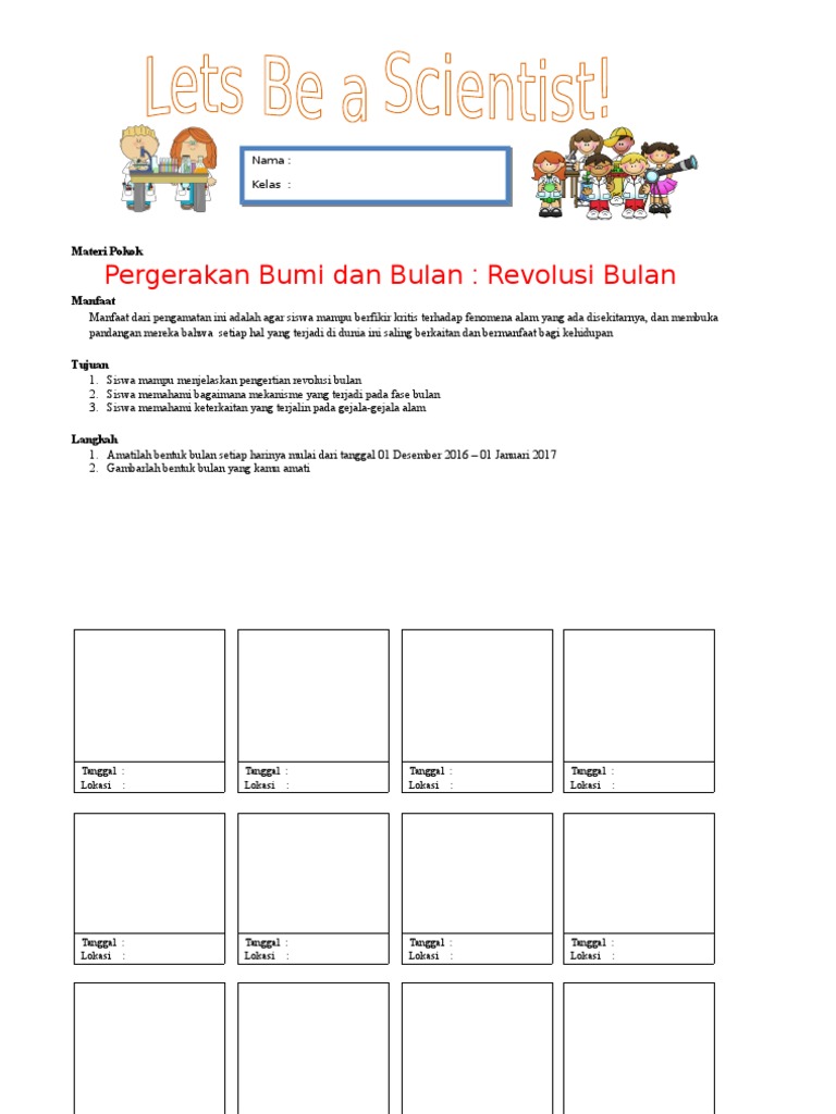 format lembar kerja siswa (LKS) IPA kelas 6 : revolusi bulan