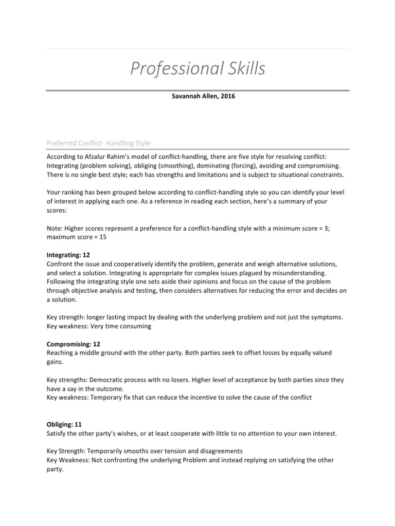 Professional Skills Pdf Social Psychology Leadership