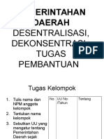 Politik Desentralisasi Desentralisasi Dekonsentrasi