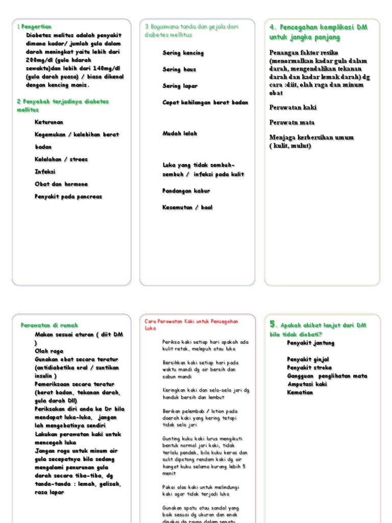 Leaflet Perawatan Luka Diabetes Melitus My Hobby