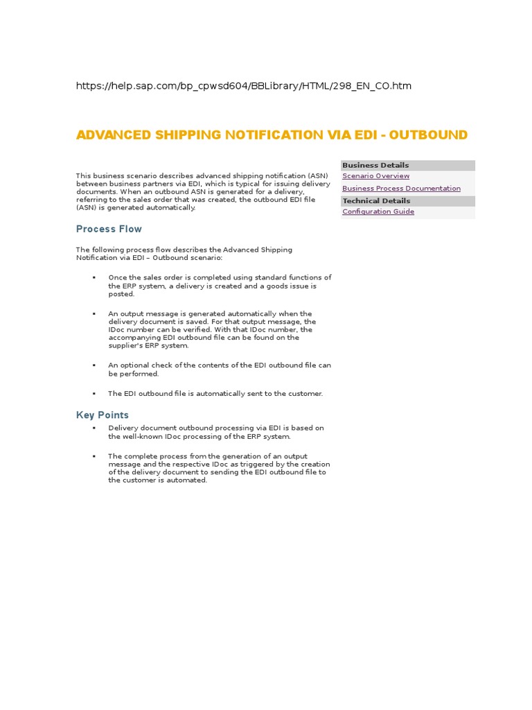 EDI Advanced Shipping Notification Process | PDF | Electronic Data ...