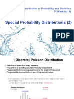 Special Probability Distributions (2) : Introduction To Probability and Statistics 7 Week (4/19)