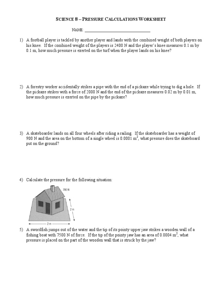 Pressure Conversion Worksheets