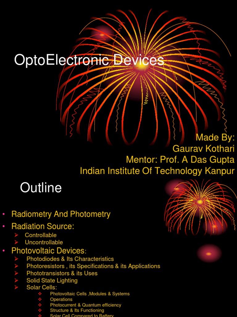 Optoelectronic Devices Guide covering Photodiodes, Solar Cells and LEDs