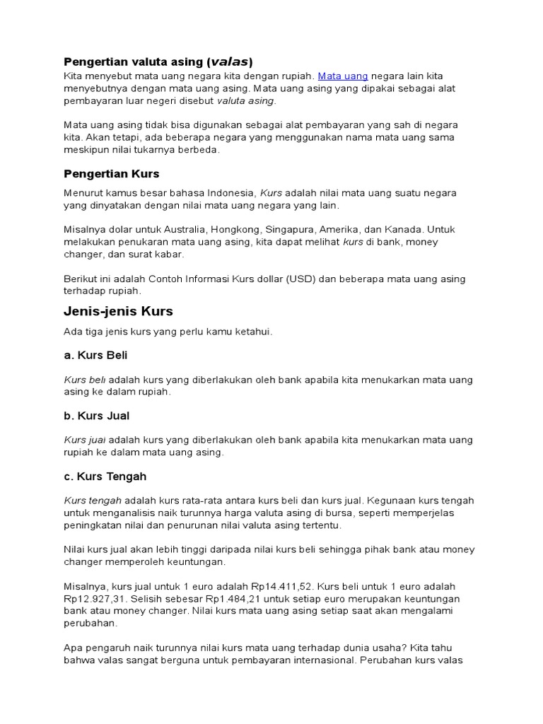 Contoh Soal Kurs Jual Dan Kurs Beli Contoh Soal Terbaru
