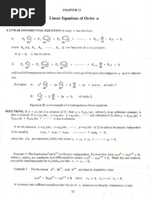 3 Pdf Ordinary Differential Equation Calculus