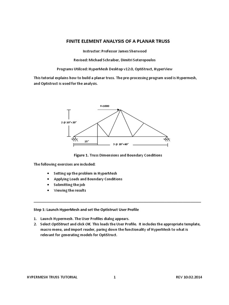 TrussTutorial HyperMesh PDF | PDF | Teaching Methods & Materials