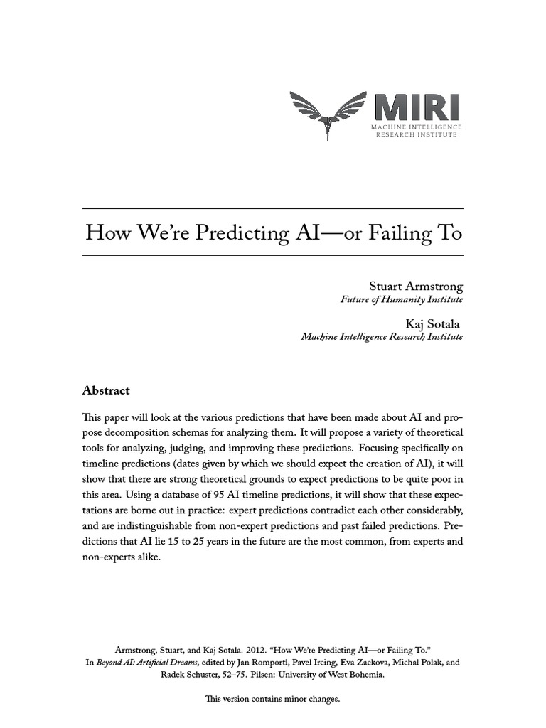 Predicting A I | PDF | Artificial Intelligence | Intelligence (AI ...