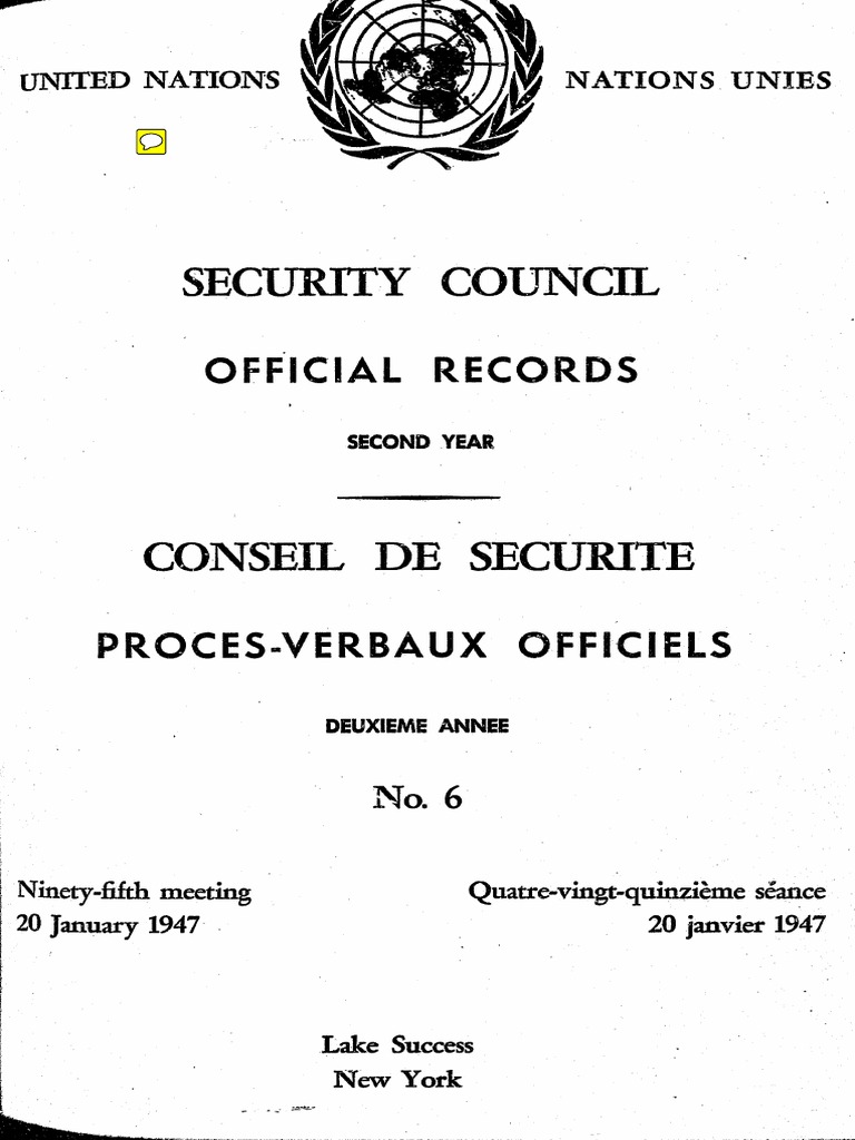 Security Council Meeting Records 1947 | PDF | United Nations Security ...