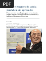 Novos Elementos Da Tabela Periódica São Aprovados