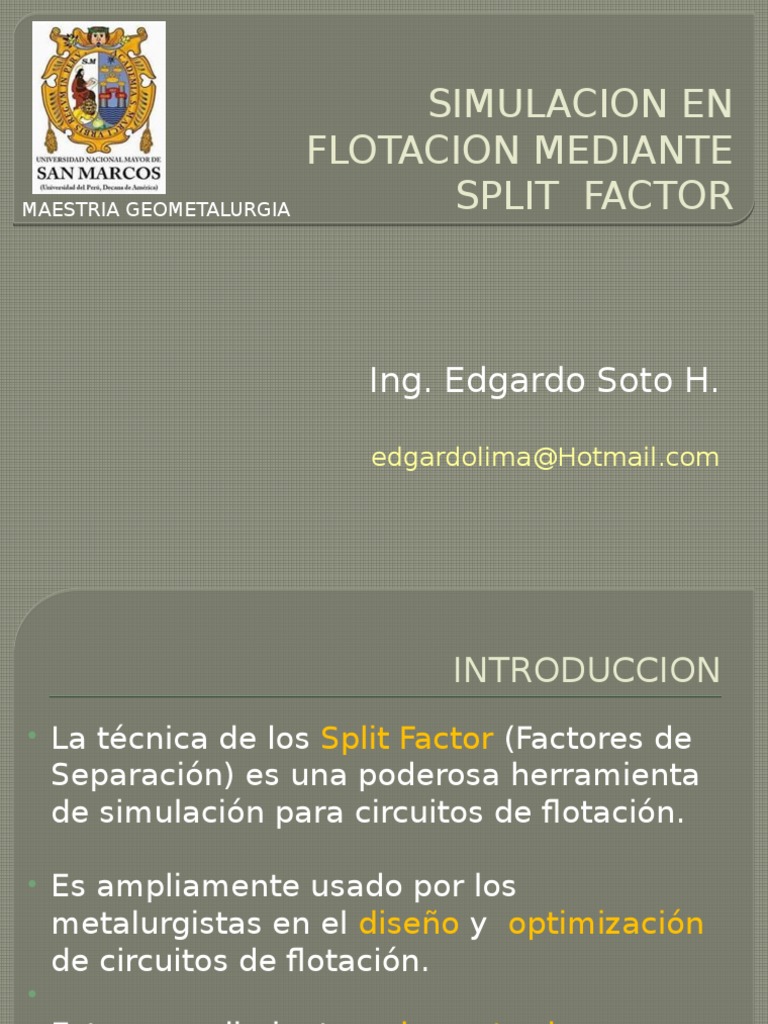 Simulación de Flotación con Split Factor | PDF | Simulación | Metalurgia