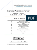 Síntesis Consejo FEUC - Ordinario 30-11-16