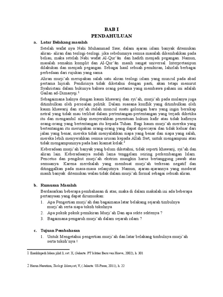 Tanya Jawab Tentang Aliran Murji Ah Mau Belajar