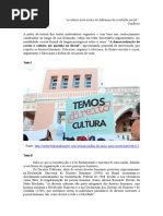 Proposta de Redação - A Democratização Do Acesso à Cultura Em Questão No Brasil