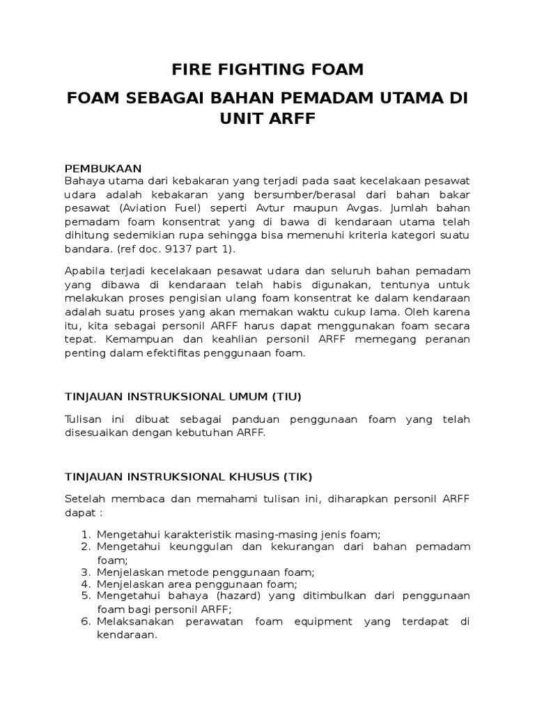 Fire Fighting Foam Pdf