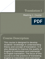 Translation I - Meeting 1