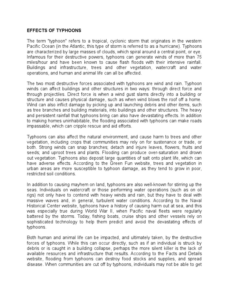 Typhoon Impacts in the Philippines | PDF | Tropical Cyclones | Storms