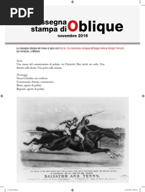 La Rassegna Stampa Di Oblique Novembre 2016
