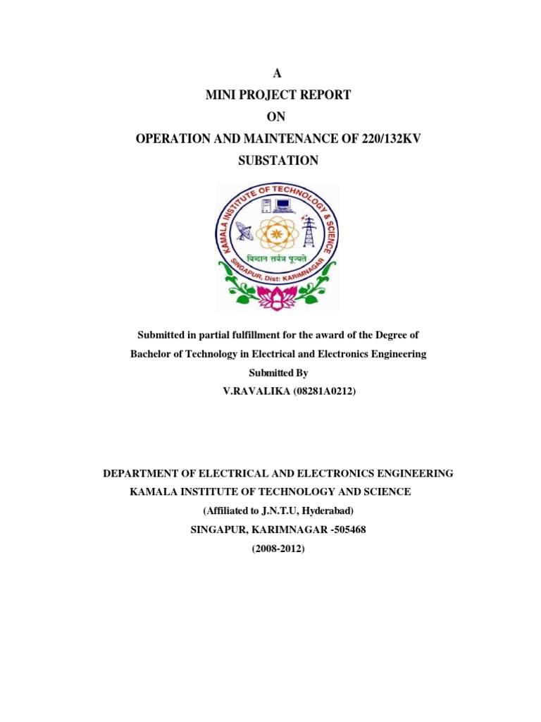 Operation & Maintenance of 220/132KV Substation | PDF | Electrical ...